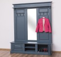 Large coat hanger with mirror, 2 doors, open space