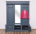 Large coat hanger with mirror, 2 doors, open space