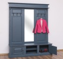 Large coat hanger with mirror, 2 doors, open space