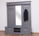 Large coat hanger with mirror, 2 doors, open space