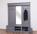 Large coat hanger with mirror, 2 doors, open space