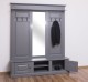 Large coat hanger with mirror, 2 doors, open space