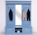 Large coat hanger with mirror, 2 doors, open space