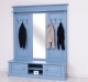 Large coat hanger with mirror, 2 doors, open space