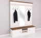 Large coat hanger with mirror, 2 doors, open space