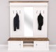 Large coat hanger with mirror, 2 doors, open space