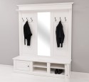 Large coat hanger with mirror, 2 doors, open space