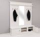 Large coat hanger with mirror, 2 doors, open space