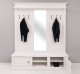 Large coat hanger with mirror, 2 doors, open space