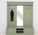 Large coat hanger with mirror, 2 doors, open space