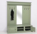 Large coat hanger with mirror, 2 doors, open space