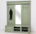 Large coat hanger with mirror, 2 doors, open space