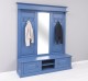 Large coat hanger with mirror, 2 doors, open space