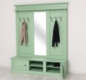 Large coat hanger with mirror, 2 doors, open space