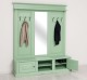 Large coat hanger with mirror, 2 doors, open space