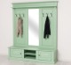 Large coat hanger with mirror, 2 doors, open space