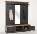 Large coat hanger with mirror, 2 doors, open space