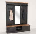 Large coat hanger with mirror, 2 doors, open space