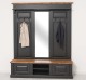 Large coat hanger with mirror, 2 doors, open space