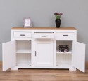 Buffet with 3 doors and 3 drawers Pure, oak top, metal rail drawers