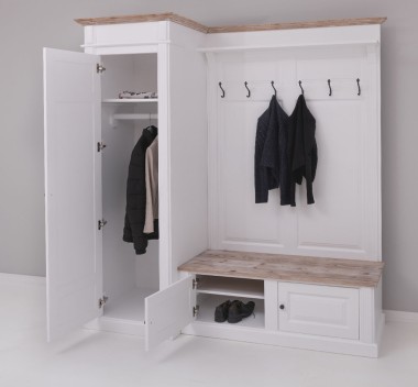 Hallway wardrobe, with shoe rack and coat hanger - left