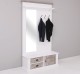 Shutter design hallway coat hanger with mirror, 2 drawers, 1 door