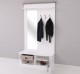 Shutter design hallway coat hanger with mirror, 2 drawers, 1 door