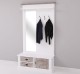 Shutter design hallway coat hanger with mirror, 2 drawers, 1 door