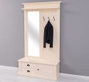 Shutter design hallway coat hanger with mirror, 2 drawers, 1 door