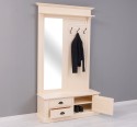 Shutter design hallway coat hanger with mirror, 2 drawers, 1 door