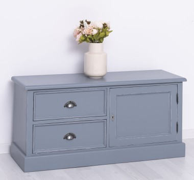 Small TV chest of drawers with 1 door and 2 drawers