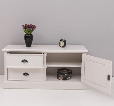 Small TV chest of drawers with 1 door and 2 drawers