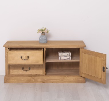 Small TV chest of drawers with 1 door and 2 drawers