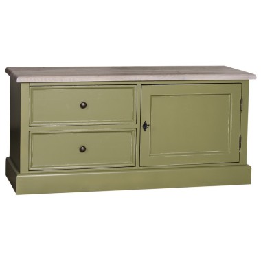 Small TV chest of drawers with 1 door and 2 drawers