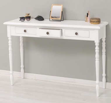 Console with turned legs, 3 drawers