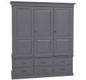 Wardrobe with 3 doors and 6 drawers