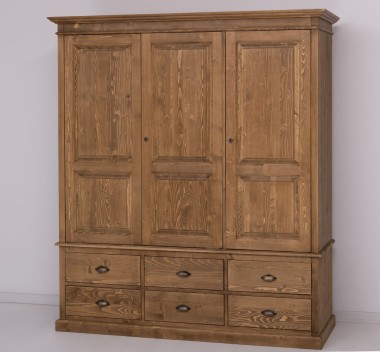 Wardrobe with 3 doors and 6 drawers