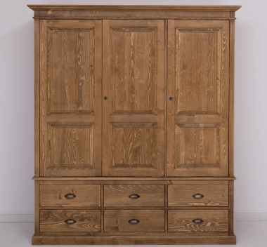 Wardrobe with 3 doors and 6 drawers