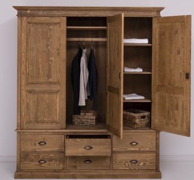 Wardrobe with 3 doors and 6 drawers