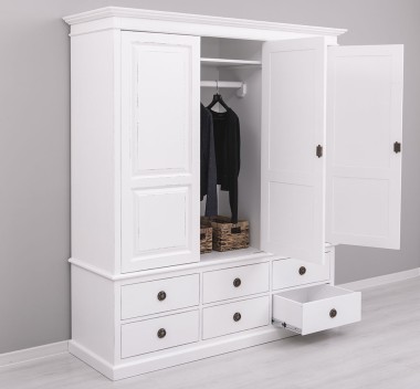 Wardrobe with 3 doors and 6 drawers