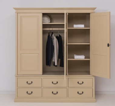 Wardrobe with 3 doors and 6 drawers