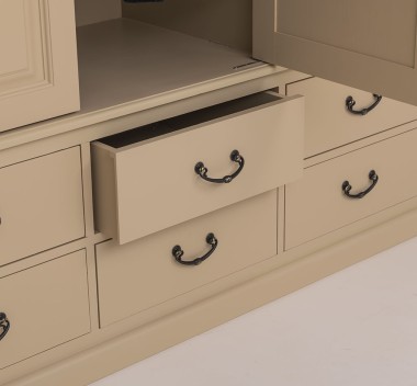 Wardrobe with 3 doors and 6 drawers