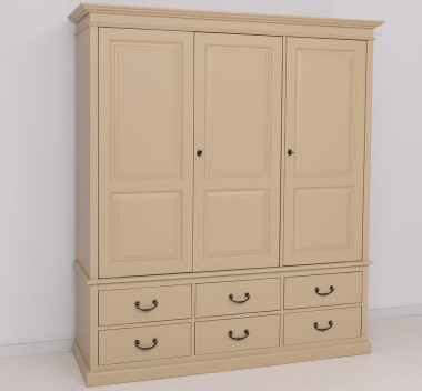 Wardrobe with 3 doors and 6 drawers