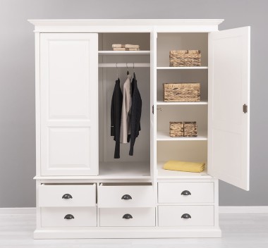 Wardrobe with 3 doors and 6 drawers