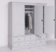 Wardrobe with 3 doors and 6 drawers