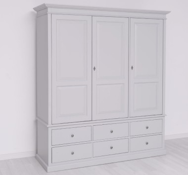 Wardrobe with 3 doors and 6 drawers