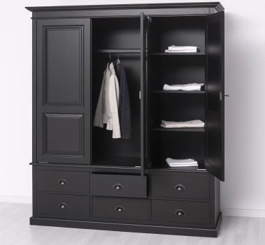 Wardrobe with 3 doors and 6 drawers