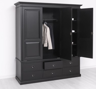 Wardrobe with 3 doors and 6 drawers