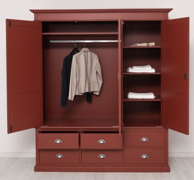 Wardrobe with 3 doors and 6 drawers