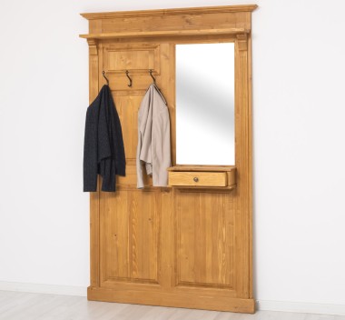 Hanger with mirror, 1 drawer - Color_P002 - WAX